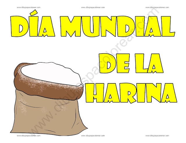 Día Mundial de la Harina dibujo a color y para colorear